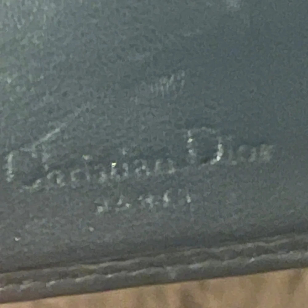 Authentic Christian Dior Beautiful Navy Blue and Beige Monogram Logo Wallet
